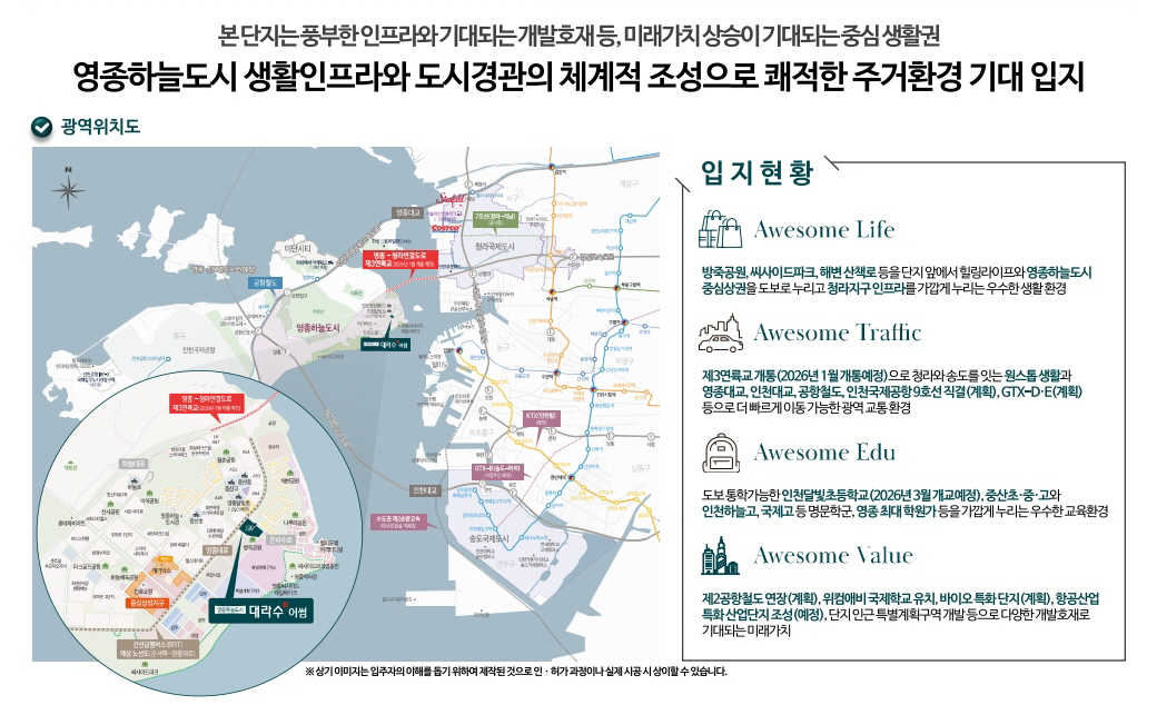 영종하늘도시 대라수 어썸 입지환경